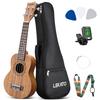 LEKATO 21-inch Soprano Ukulele Starter Kit for Beginners, Sapele Professional Hawaiian Guitar, for Adults and Kids, Includes Gig Bag, Strap, Strings,