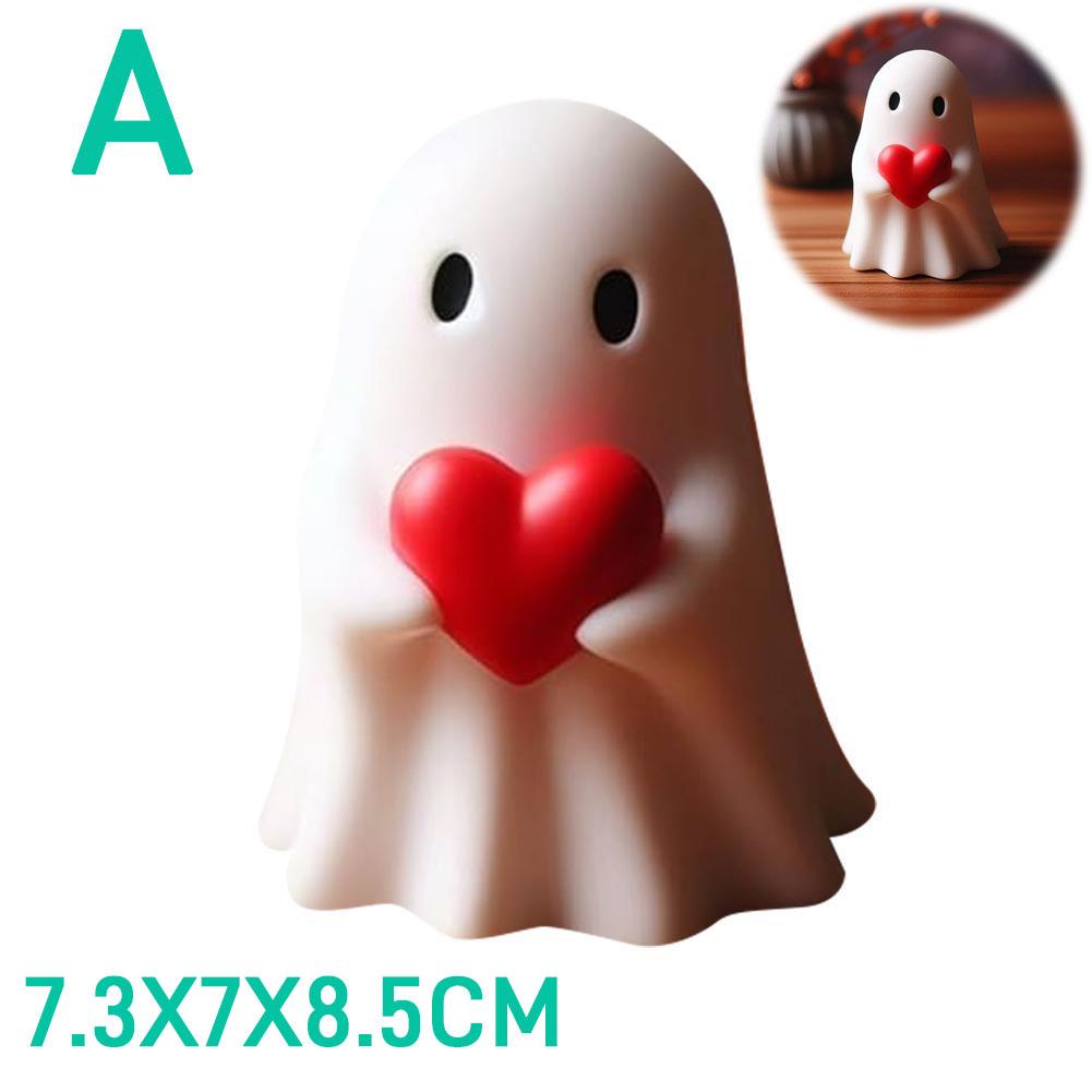 Halloween Middle Finger Ghost Decoration Cute Ghost Statue For Home Fireplace Decor Smooth Body Enhance Festive Atmosphere
