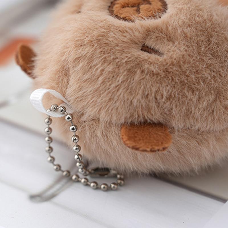 Funny Ice Cream Shape Capybara Plush Toys Keychain Cute Plush Doll Pendant Backpack Decoration Accessories Car Keyring Kids Gift