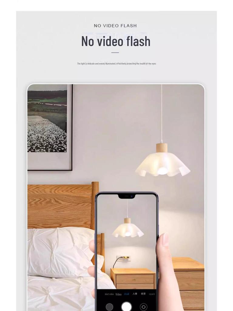 Люстра из дерева в стиле скандинавского японского ваби-саби, прикроватная и обеденная, кремовый цветочный дизайн