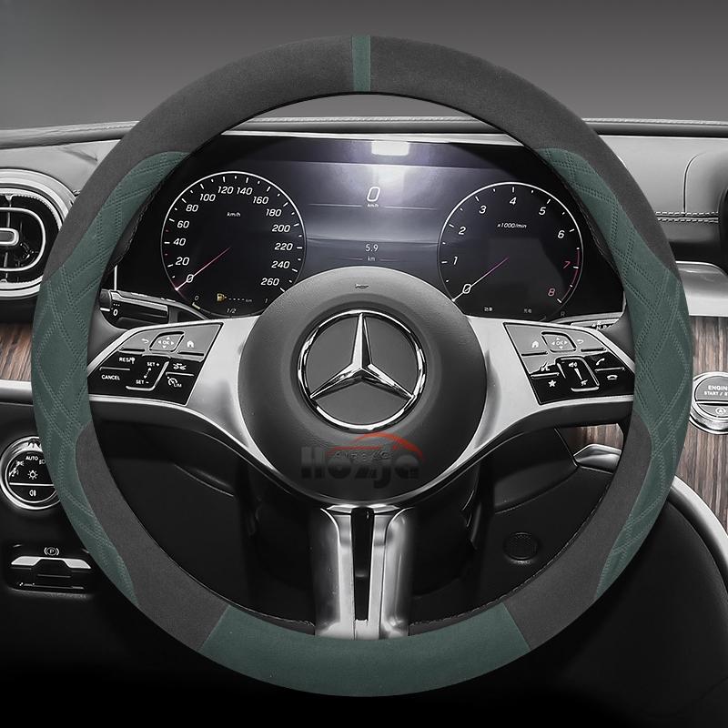 Suede Leather Car Steering Wheel Cover for Mercedes Benz S GLE GLE GLC E GLA 250e 300e 500e 600e 350e 450e 400e eSprinter AMG mo00