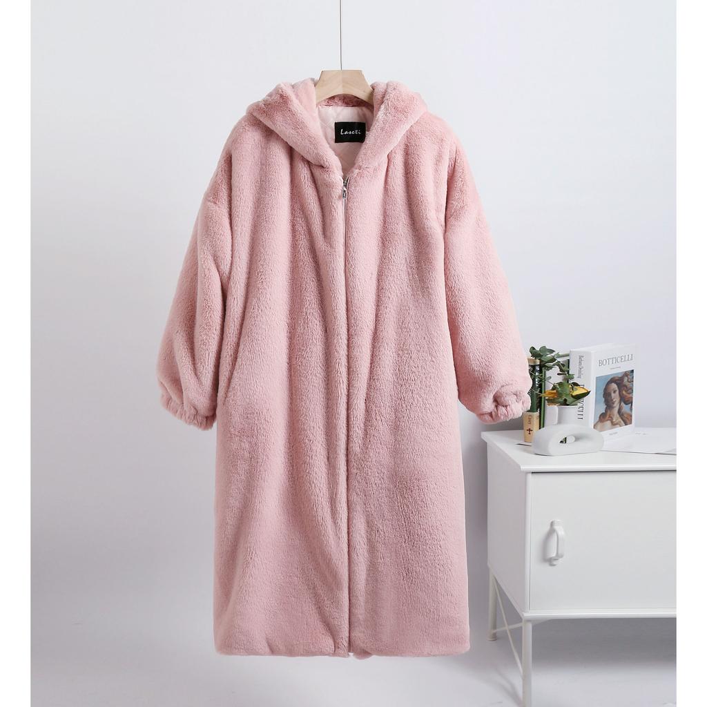 Winter Oversize Faux Fur Coat Winter Jackets Long Fur Jacket Hooded Overcoat Women Parka Thick Warm Plush Coat