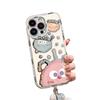 Cute Briquette Suitable for Apple 16promax Mobile Phone Case Painted with Bracelet 15pro Cartoon Cream Mirror 14p