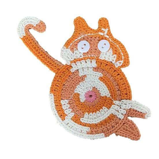 Yousheng Кот Плетёная подставка Крючком Подставка для кофе в форме кота для декора дома и офиса Защита столешницы Смешные подарки для женщин Мамы Подруг Коллег