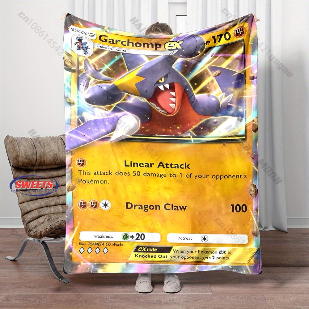Free Shipping! Pokemon Garchomp Cards Print Blanket Warm Soft Comfortable Home Travel Sofa Bedding Cover Blanket Holiday Gift