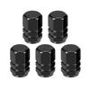 Partuto 5 шт. 0,43"x0,39"x0,63" Универсальные колпачки для клапанов колес - Прочные пылезащитные колпачки для клапанов автомобильных шин - Алюминиевый сплав Черный