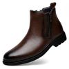 British Style Chelsea Men Boots Ankle Boots Retro Casual Leather Boots Side Zipper Male Business Footwear Handmade Walking Shoes