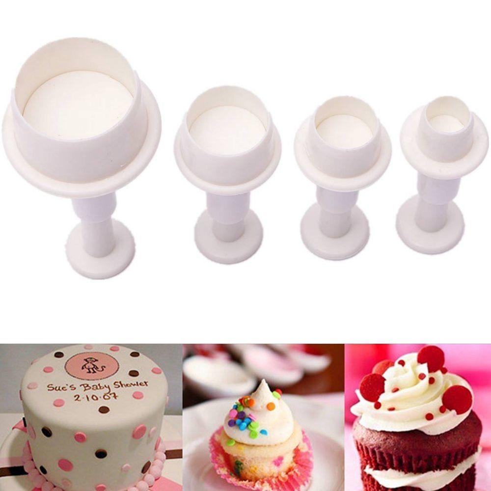 Baking Tool Plastic Round Circle Biscuit Sugar Plunger Fondant Craft Decor Cookie Cake Cutter Mold