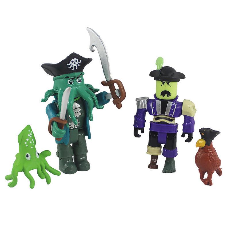 Roblox Neverland Lagoon Pirate Action Figures 2.5 To 3 Inch 4 Pack With 9 Pieces Accessories Toy Set For Gift