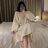 Cozy Coral Fleece Long Nightdress - Large Size Warm Winter Pajamas with Plush Velvet