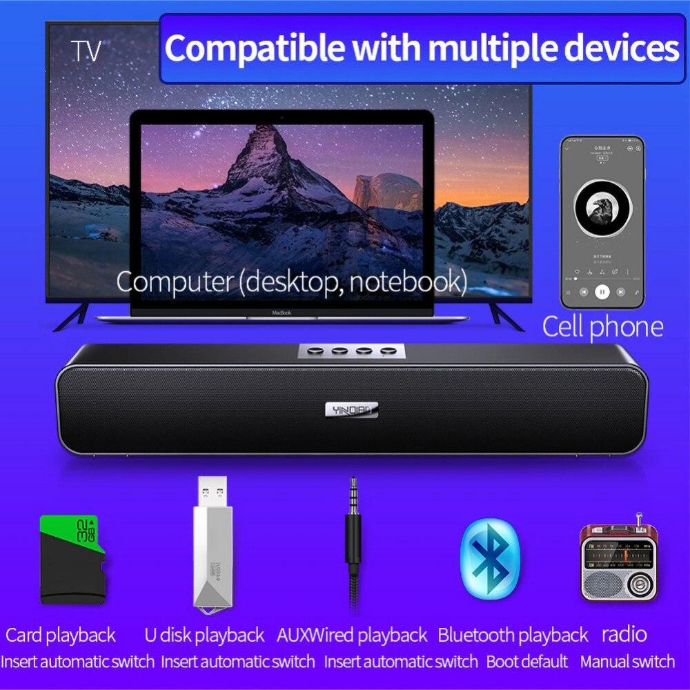 Беспроводная Bluetooth-совместимая звуковая панель, стереодинамик, сабвуфер, мощный бас, 3D-звуковая панель объемного звучания, цифровой усилитель, динамик