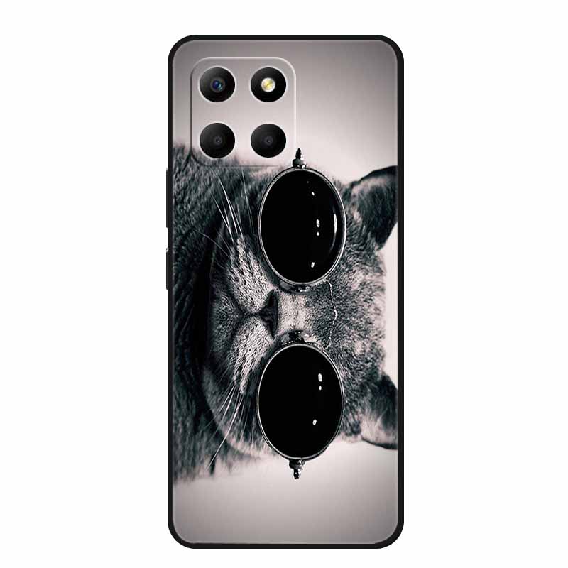 Чехол для Honor X6a Животные ТПУ Силикон Мягкая Задняя Крышка Телефона для Huawei Honor X6a HonorX6A 2023 Защитный Волк Черный Крутой Чехол