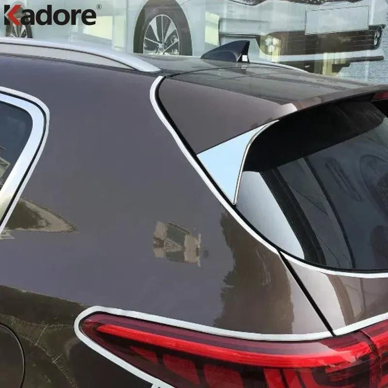 Rear Window Spoiler Cover Trim For KIA Sportage 2016 2017 2018 Chrome Car Side Wing Triangle Frame Trims Accessories