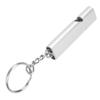 Outdoor Survival Whistle with Keychain Aluminum Alloy Double Tubes Whistle Silver