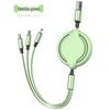 Yuhe Retractable Silicone Fast Charging Cable: One-to-Three for Apple & Huawei with Custom Logo