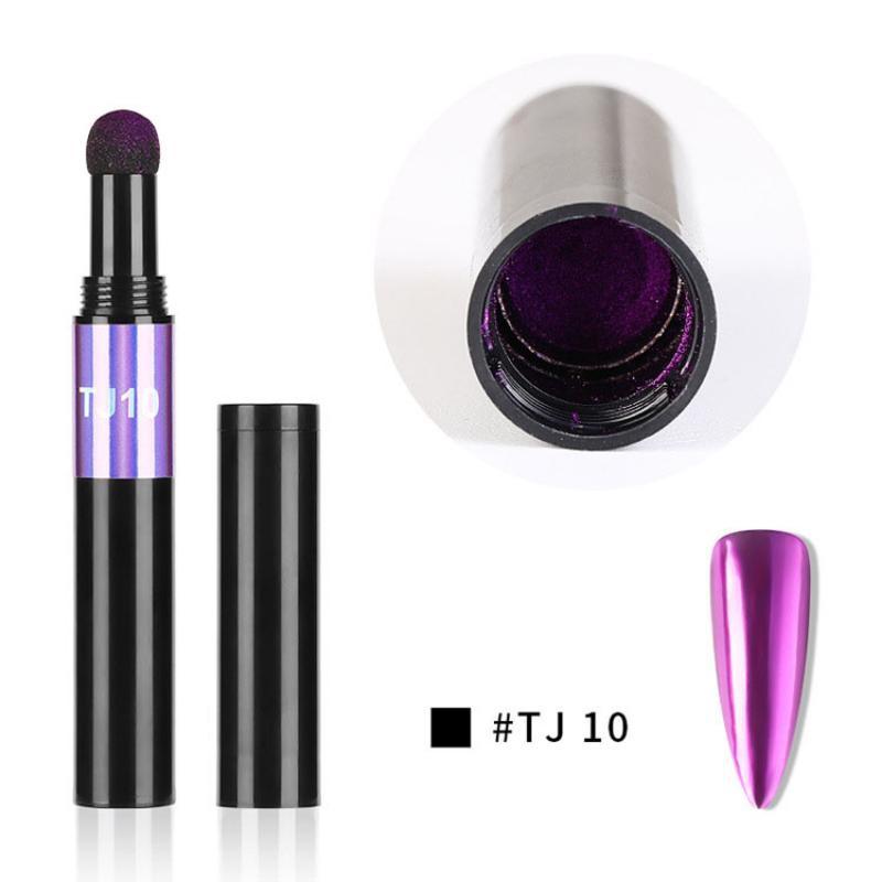 12 Color Nail Pen Tailor Oil Pen Chrome Nail Powder Holographic Powder Mirror Effect Air Cushion Magic Nail Art Decorative Nail Suite XYZ