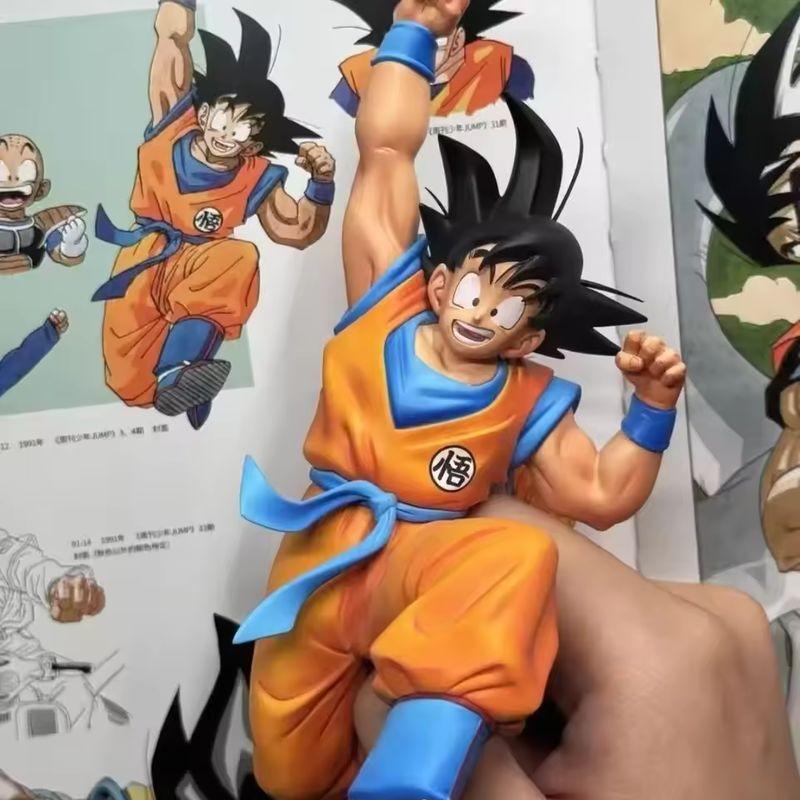 In Stock Dragon Ball Goku Anime Figures 26cm Son Goku Jump Figue Pvc Statue Room Ornament Collection Model Toys Gifts