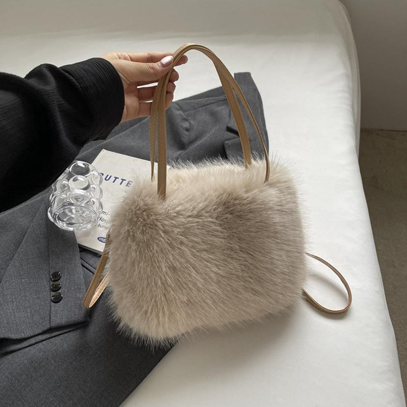 New Plush Bag Winter Women Fashion Handbags Cloud Faux Fur Purse Fashion Casual Women's Shoulder Bag Fluffy Bag