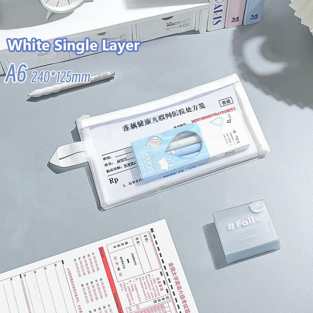 Double Layers Mesh Storage Bag A4/A5/A6 Pen Bag High Quality File Bag  Gift