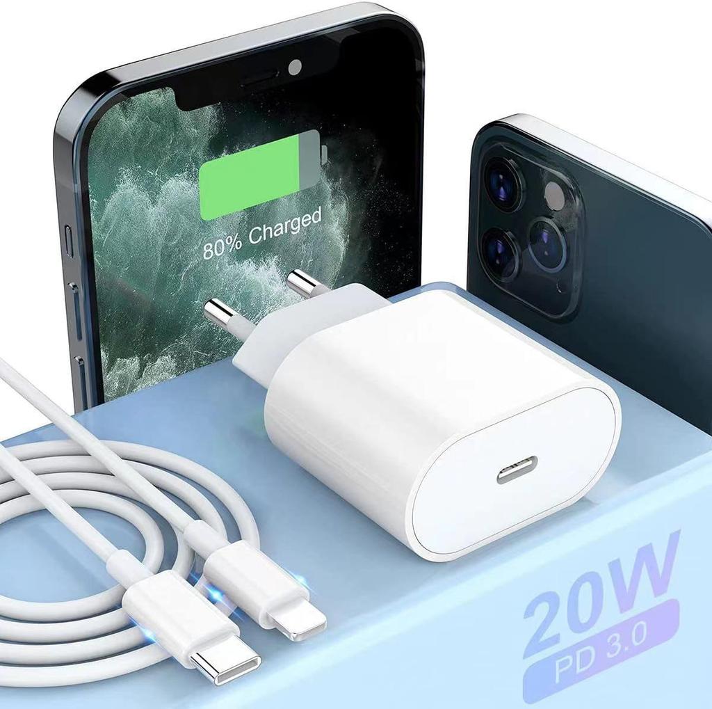 Быстрое зарядное устройство PD20W для iPhone 14/15 - Стандарты ЕС/США