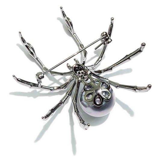 T&T Fashion Women Rhinestone Faux Pearl Spider Brooch Pin Corsage Lapel Jewelry Gift