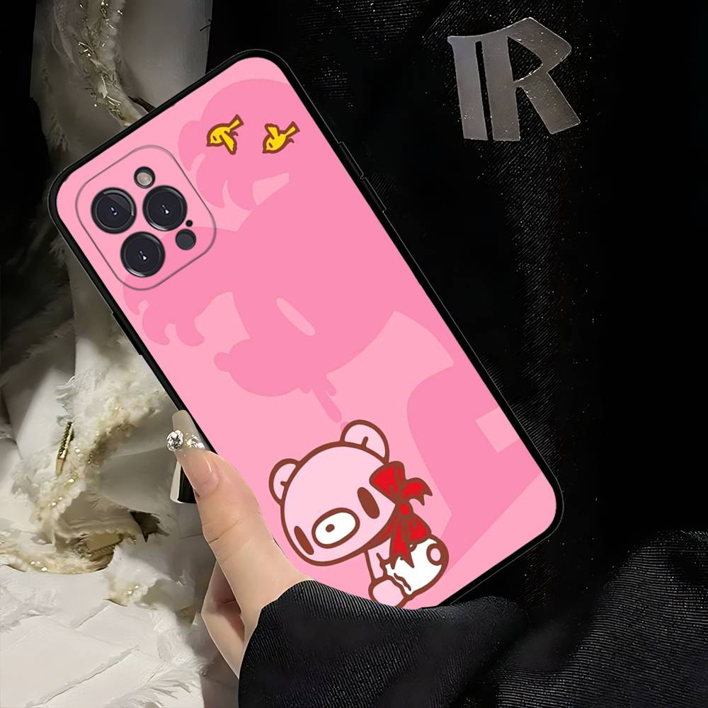 G-Gloomy-Bear-Cute Phone Case for iPhone 16 Pro Max 15 17 Plus 14 13 12 Mini 11 Black Cover