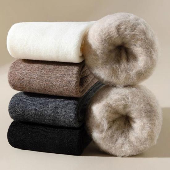 Женские носки Зимние теплые длинные чулки Толстые термоэластичные чулки Дышащие утолщенные повседневные носки до колена для повседневной носки и сочетания