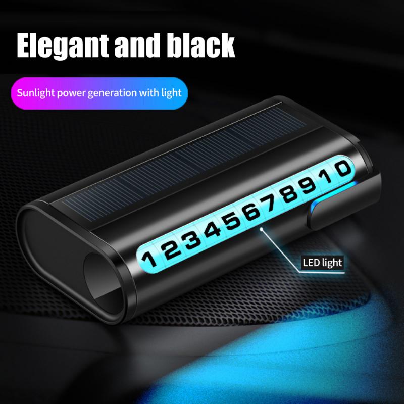 1~10 шт. номерной знак парковки автомобиля светящаяся карта парковки автомобиля солнечная зарядка временная остановка номер телефона карта для украшения автомобиля