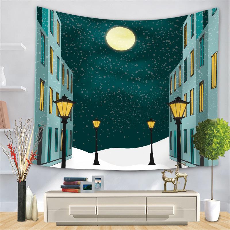 Рождественская серия Гобелен Цифровая печать Подвесная ткань Снеговик Лось Гобелен