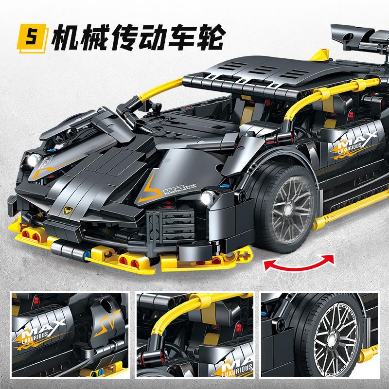 Joint Creative 0095B Racing Series 1: 14 маленьких черных коров, совместимых с LEGO, детские головоломки в сборе, строительные блоки, игрушки