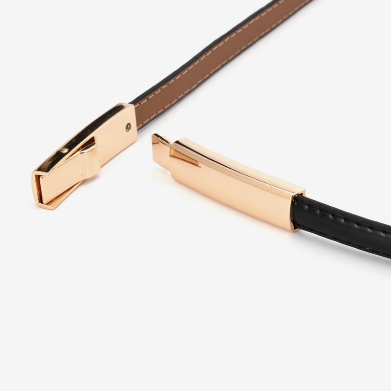 Women's Adjustable Genuine Leather Fashion Belt with Hook - Versatile Patent Leather Waistband, Simple Cowhide Style