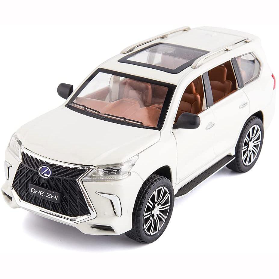 Lexus 570 Off-Road в масштабе 1/24, модель роскошного внедорожника, игрушечный автомобиль из цинкового сплава со звуком и светом для детей, подарок для мальчиков и девочек