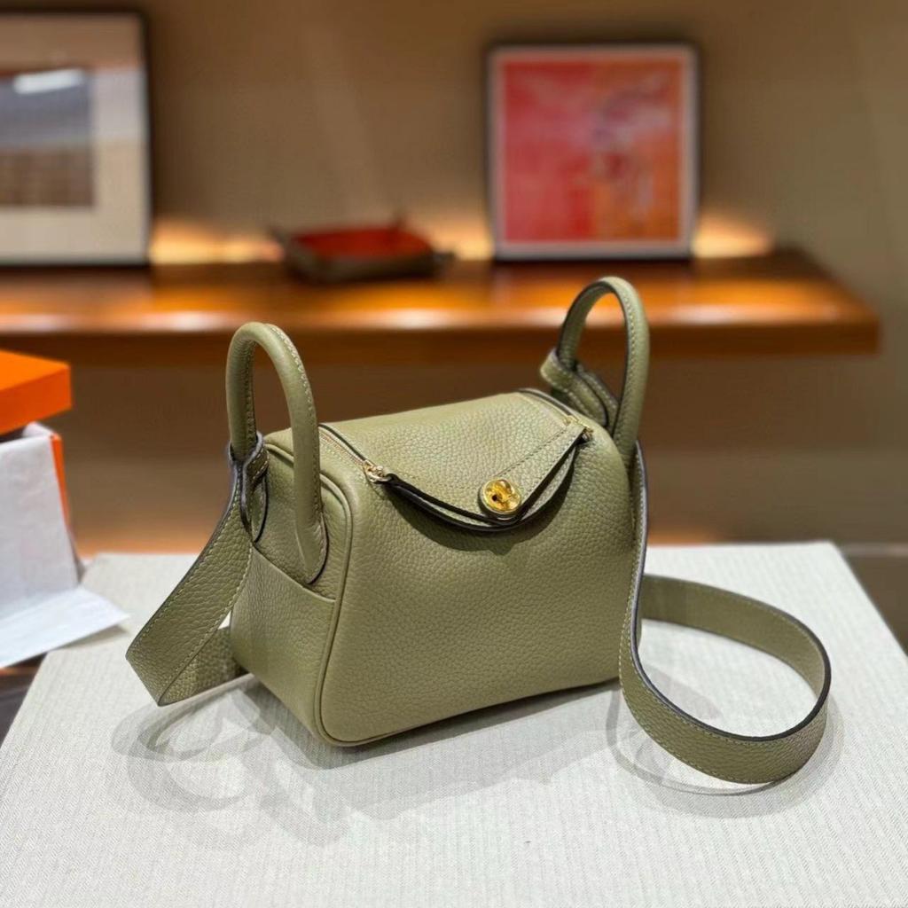 TC Top Layer Cowhide Leather Luxury Women's Bag New Style Single Compartment Retro Doctor's Bag Wooden Handle Bag 100 Styles Women's Bag