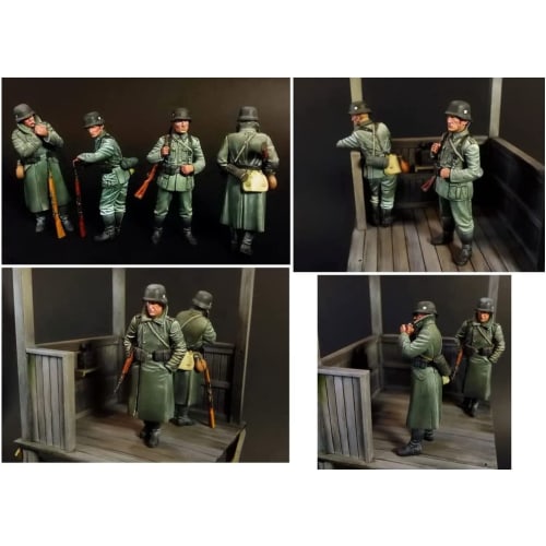 Master Box 1/35 Scale German Searchlight Watchtower and Guard (Set of 4) Plastic Model Kit MB35046