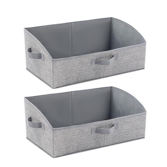 1/2 шт. Корзины для хранения большой емкости, легкий доступ, складные контейнеры для одежды, коробка, трапециевидный органайзер для шкафа, ящики с ручками