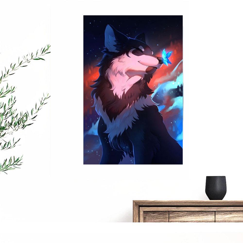 Квадратный/круглый алмаз 5D DIY алмазная живопись "Бабочка хаски" 3D вышивка крестиком водный алмаз животное мозаичное украшение