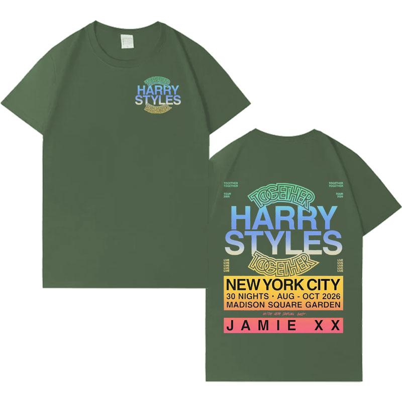 Singer HarryStyle Trendy Album Together Tour Tshirts Aesthetic Pop T Shirt Mens Women Harajuku Loose Oversized Casual T Shrits
