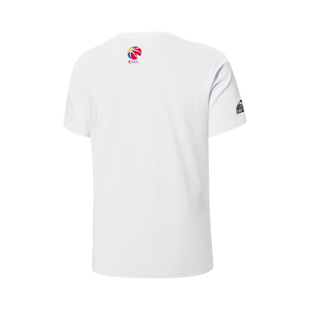 Li Ning Серия экипировки CBA Elite Сезон 2025-26 Чжэцзян Гуанся Принт с узором Простая повседневная удобная баскетбольная футболка с коротким рукавом AHSWF49-2