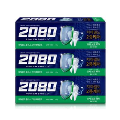 2080 Power Shield Plus Зубная паста с зеленым мятным вкусом 140 г (3-Pack)