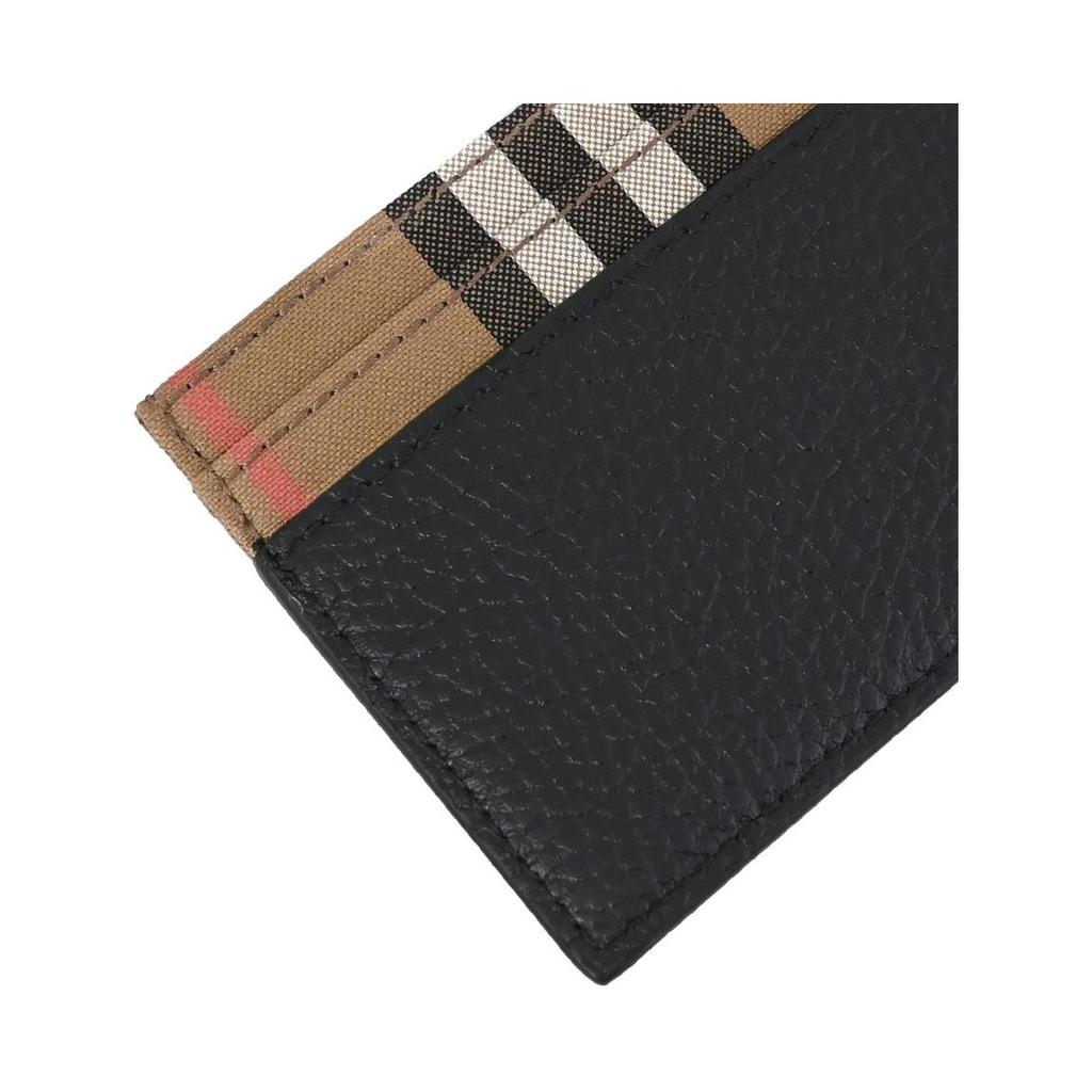 Burberry Классический кожаный кошелек с принтом и логотипом, унисекс и парный стиль, черный