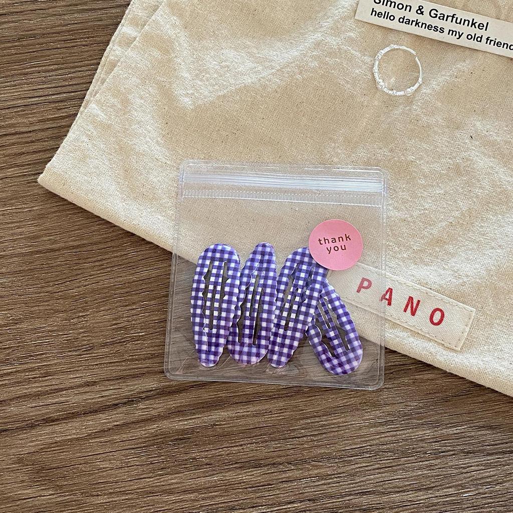 4 шт./пакет Милый Клетчатый Зажим-капля воды BB Колледж Стиль Молодые Студентки Женщины Девушки Зажим для секущихся волос Челка Заколка