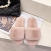 Female Home Cotton Slippers Women Autumn Winter Hairy Warm Footwear Solid Colors Fashion Sandals Woman Casual Flat Shoes