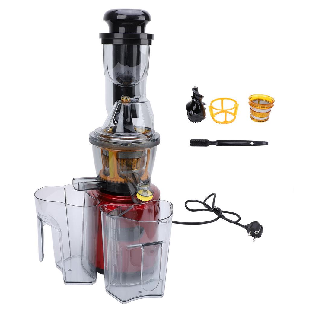 Electric Juicer Red 500W 65Db Slow Masticating Multifunctional Wide Mouth Juice Extractor for