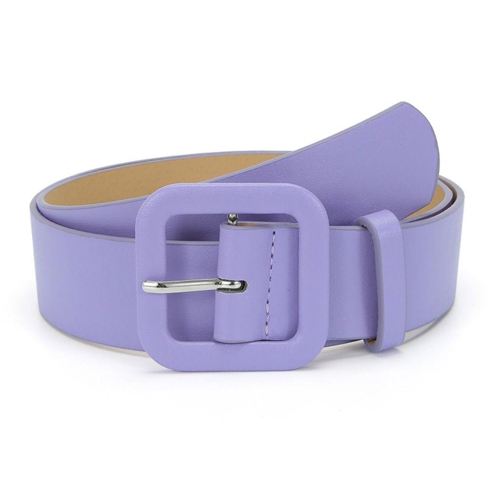 Candy Color PU Leather Belt Y2k Trouser Decoration Sweet Wide Belt  Dress Decoration