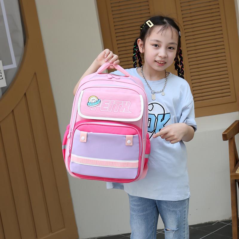 Oxford Cloth Lightweight School Bag For Grades 3-4 With Fun Design