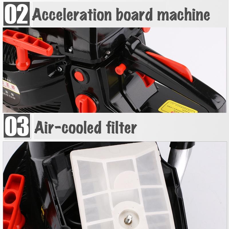 20-дюймовая 5000 Вт Профессиональная бензопила Шина Бензиновая бензопила 62 куб.см Двигатель Двухтактная цепная пила для деревообработки