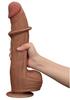 Sliding Skin Dildo 23 X 6cm Brown - LoveToy SlidingSkin - XL Dildos - Width More Than 6cm