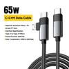 ESSAGER 2m 65W Aluminum Alloy Data Cable 2 in 1 Type-C to Type-C+M Micro Fast Charging Cable