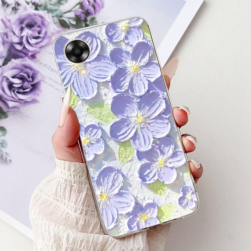 Case For Oppo A17k A17 4G Back Cover Oppo CPH2471 CPH2477 Colorful Butterfly Flower Painting Phone Cases Transparent Soft TPU