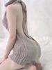 Virgin Killer Cosplay Sweater Bodysuit Hot Sexy Lingerie Hollow Back Halloween Cos Role Play Sleeveless Plus Turtleneck Pullover